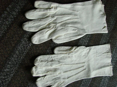 Guantes vintage años 50 cuero niño blanco en muy buena condición S 6 1/2 Foto 1 de 3