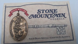 Stone Mountain Park Georgia Sold Brass Keytag Key Chain New/Used Crafted in USA - Picture 1 of 17