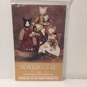 Samantha & Socks #IJ232 Indygo Junction Designs 18" Boy & Girl Kitty - Picture 1 of 3