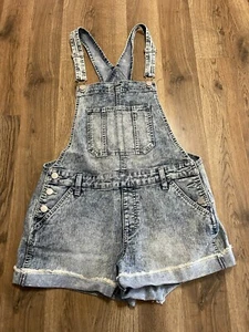 No Boundaries Romper, Girl's Size Medium, Blue, Denim, Relaxed Fit, Pockets - Picture 1 of 10