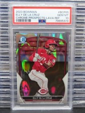 2023 Bowman Chrome Elly De La Cruz Prospects Lava Refractor #206/399 PSA 10 Reds