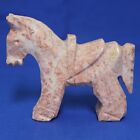 Carved Pink Stone Donkey Burro Horse Folk Art Mexico