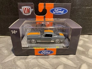 1/64 M2 1966 FORD MUSTANG 2+2 FASTBACK GRAY WITH ORANGE STRIPES - Picture 1 of 3