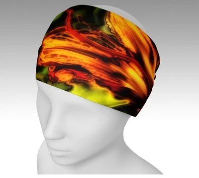 Neon Lily #2 ~ Women's HEADBAND Wide Yoga Head Wrap Hair Band Neck Scarf~ Classy - Imagem 1 de 4
