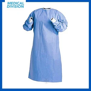 Camice Chirurgico sterile in SMS TNT idrorepellente con polsini in cotone M/L/XL - Foto 1 di 1