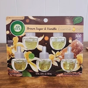 Air Wick Plug in Olio Profumato 5 Ricariche Zucchero di canna e Vaniglia EDIZIONE LIMITATA Nuovo - Foto 1 di 3