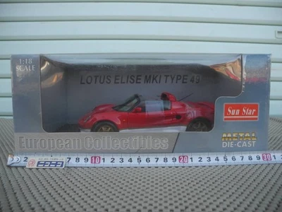 Sun Star 1/18 Lotus Elise Mk1 Type 49 Red Open Top Diecast Model Car #1037 - Image 1 of 4