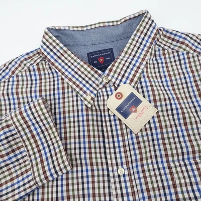 NEW Saddlebred Gingham Big Tall Button Down Shirt Plaid Long Sleeve Mens 4X - Image 1 of 4