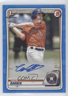 2020 Bowman Prospects Auto Blue /150 Colin Barber #PA-CB Auto - Image 1 of 2