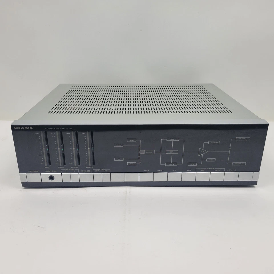 Amplificador estéreo sintonizador Magnavox modelo FA-1421 encendido pero no probado Foto 1 de 4