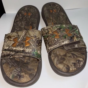 Under Armour Camouflage 4D Schaumstoff gepolsterte Seitensandalen Größe 10 Herren - Bild 1 von 3