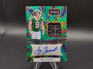 2024 Select Greg Zuerlein Green Checker Patch Auto 1/5 Jets Color Match - Photo 1/10