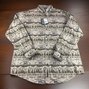 Vintage Woolrich Chamois Flanell Herren XLT Beige Angeln Knopfleiste Outdoor NEU - Bild 1 von 6