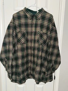 Vintage John Blair Hemd Herren grün beige weinrot kariert Flanell Acryl 3X 3XL - Bild 1 von 5