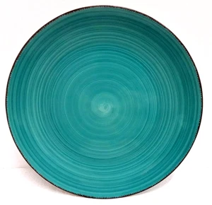 Royal Norfolk Turquoise Blue Swirl Design Dinner Plate 10.25"  Stoneware - Picture 1 of 4