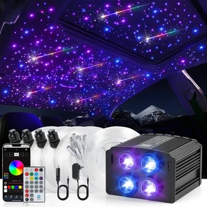 4 Colors 32W Twinkle & Meteor Starlight Headliner Kit for Car Home, 2-in-1 Li... - Picture 1 of 9