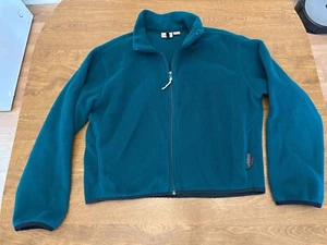 Woolrich Womens Jacket Large Teal Blue Long Sleeve Fleece Full Zip Jacket - Picture 1 of 7
