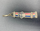 Vintage German .835 Silver Student Fraternity Friendship Watch Chain Ribbon Fob
