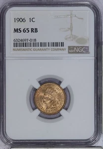 1906 Indian Cent 1c NGC MS65RB - Picture 1 of 2