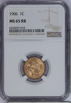 1906 Indian Cent 1c NGC MS65RB - Image 1 of 2