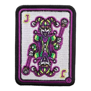 Green And Purple Joker Playing Card Patch, Gambling Patches - Picture 1 of 4