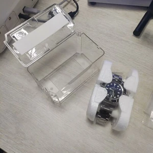 GRANDE Reloj Rolex Ataúd Plástico Transparente Caja Reloj Viaje Almacenamiento - Imagen 1 de 9