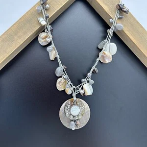 Silpada Sterling Silver Mother of Pearl Shell Boardwalk Necklace N2098 - Picture 1 of 13