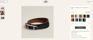 Hermes Leather Bracelet, Nomade Color with Silver Buckle, 100% Authentic! - Picture 1 of 11