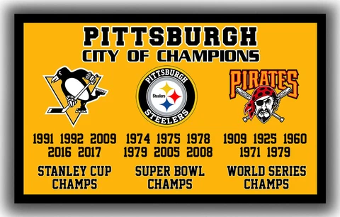 Pittsburgh City of Champions Team Memorable Flag 90x150cm 3x5ft Fan Best Banner Cover