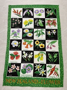 Vintage Derek Tea Towel w New Zealand in Flower Pattern Floral Kitchen Kiwi Gift - Bild 1 von 12