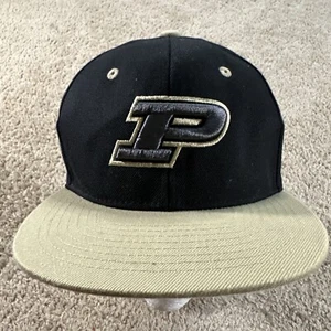 Purdue Boilermakers Hat Cap Mens Black Snapback P Logo Zephyr Football Ncaa - Picture 1 of 9