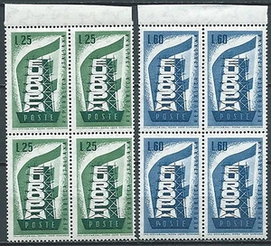 1956 ITALIA EUROPA QUARTINA MNH ** - QBA - Picture 1 of 1