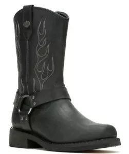 Harley-Davidson Men's Hustin West 11-Inch Black Motorcycle Boots, D93865 - Picture 1 of 4