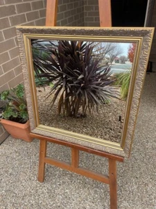 Antique Style Wall Mirror Ornate Gold Timber Frame 60x60cm - Picture 1 of 4
