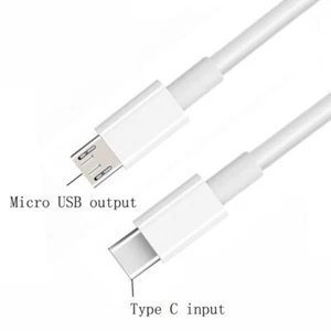 Type C USB-C Male To Micro USB Male Cable Charger Data OTG Cord - Imagen 1 de 3