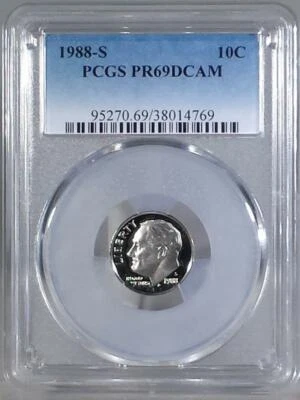 1988 - S  Clad Roosevelt Dime -  PCGS  PR69DCAM - Image 1 of 2