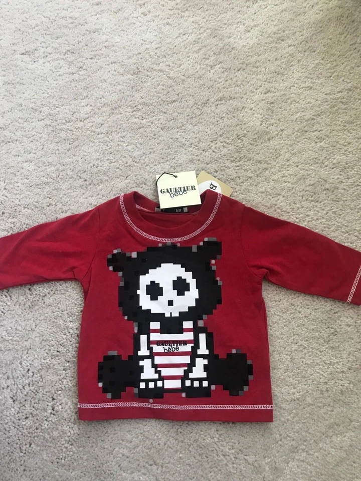 JEAN PAUL GAULTIER Niños Niños Camisas Rojo 3M- AUTÉNTICO/NUEVO CON ETIQUETAS Foto 1 de 1