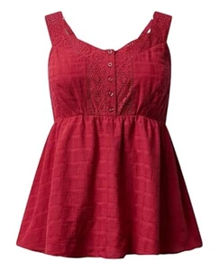TORRID 100% Cotton Babydoll Windowpane Button Front Tank Top NWT Size 4X - Picture 1 of 7