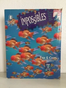1994 BePuzzled Impossibles “Fish & Chips” 750+5 Extra Pieces Puzzle VINTAGE - Picture 1 of 7
