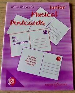 Michael Mower Junior Musical Postcards Alto Saxophone Feuille Musique Livre+CD