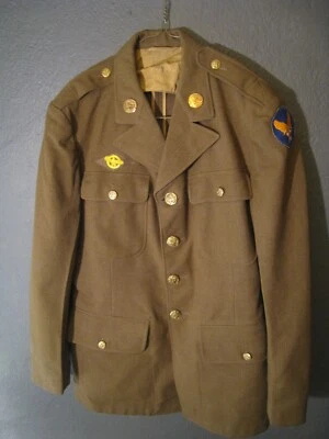 Vintage 1942 US Air Force Enlisted Wool Dress Uniform 4 Pocket Jacket Size 38 R - Image 1 of 4