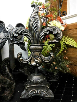 Acabado Fleur De Lis, de pie, decoración del hogar decoraciones de mesa, decoración de oficina NUEVO Foto 1 de 4