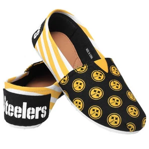 Pittsburgh Steelers NFL Women's Canvas Casual Stripe Shoes, Size Small (5/6) NWT - Picture 1 of 5