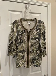Christopher & Banks Womens Sz L Full Zip Jacket Coat Gorgeous Green  - Picture 1 of 3