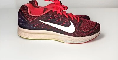 耐克 Zoom Structure 18 女式 8.5 码美国系带粉色黑色针织跑步鞋 — 第 1/4 张图片