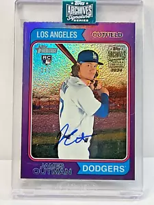 2024 TOPPS ARCHIVES SIGNATURE JAMES OUTMAN AUTO 1/1 ROOKIE LOS ANGELES DODGERS - Picture 1 of 2