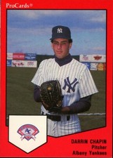 1989 ProCards Albany Yankees DARRIN CHAPIN RC YANKEES WARREN OH