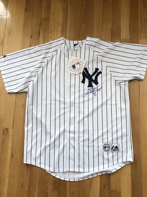 PHIL RIZZUTO SIGNED JERSEY NEW YORK YANKEE PINSTRIPE MAJESTIC INSCRIPTIONS JSA - Image 1 of 4