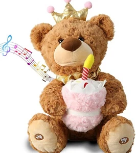 Musikalischer Geburtstag Plüschbär singender tanzender sprechender Bär wiederholt, was du sagst - Bild 1 von 6