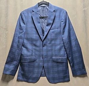 Psycho Bunny Blazer Jacke Robert Godley Herren blau marine Größe 38R gebraucht, in einwandfreiem Zustand Wolle kariert - Bild 1 von 9